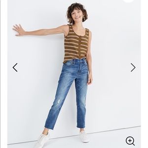 Madewell high rise slim crop boyjean